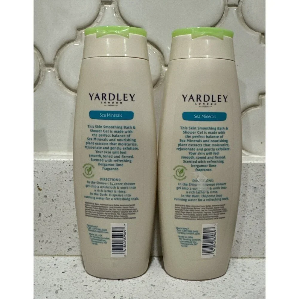 2-Yardley London Sea Minerals Skin Smoothing Bath & Shower Gel 16oz NEW